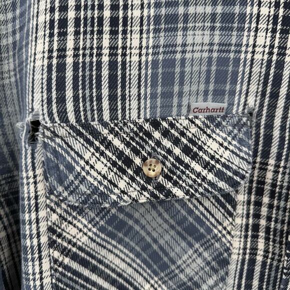 Vintage 90s Carhartt Heavy Cotton Button Up Shirt DESTROYED Men’s Size XL Grunge - Picture 6 of 9